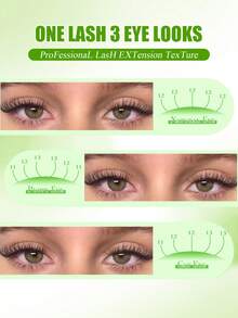 384pcs Cluster Eyelash Set - Natural Lightweight Style (Includes Adhesive, Fixing Liquid And Tweezers, CC Curl, DIY Extension Effect, 8-16mm, Set) - 彩色 - 查看 9