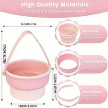 1 buah Mangkuk Pembersih Kuas Makeup Silikon, Alat Pembersih Puff dan Spons Makeup, Rak Pengeringan dan Penyimpanan, Keranjang Kawat Logam, Alat Pembersih Spons Makeup - Keranjang pengering - View 10