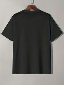 Camiseta Básica Hombre 100% Algodón Manga Corta Casual con Estampado Playera Hombre Lisa Básica Algodón Manga Corta Verano Negro/Blanco - Negro - Ver 2
