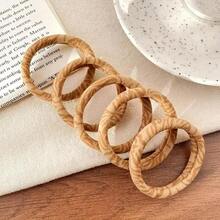 5/10pcs Classic Leopard Print Elastic Hair Ties, Skin-Friendly Elastic Fabric, No-Damage Hair Bands, Suitable For Travel, Makeup And Daily Wear - Multicolor - View 3