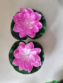 1/2/4件組太陽能LED蓮花燈，漂浮蓮花燈，IP44泳池裝飾人造LED蓮花燈，3色可選，適用於桌面、庭院、花園、婚禮、池塘、景觀裝飾漂浮花燈 - 彩色 - 查看 16