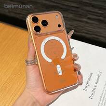 Entrega local rápida. 1 pieza. Funda magnética transparente con diseño de perro lindo y orificio para 11-17 Pro Plus. Alta transparencia, anticaídas. Regalo perfecto para cumpleaños/Día de San Valentín/parejas. - 1 imagen - Ver 2