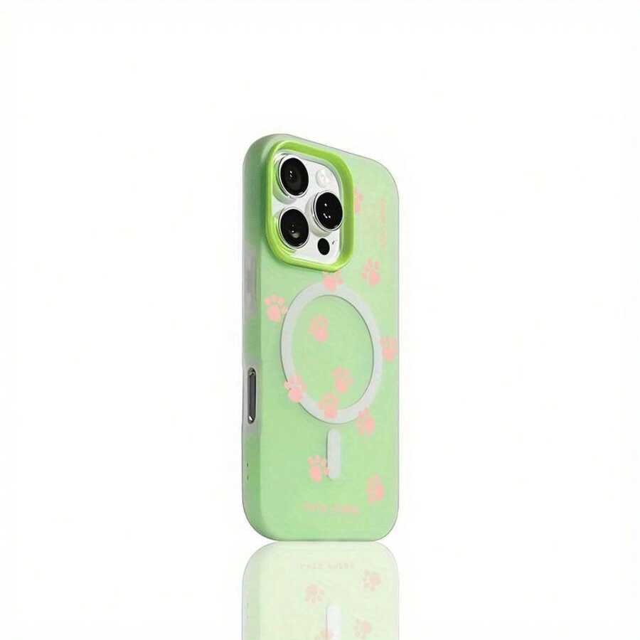 A Cute Pink Paw Print Macaron-Style TPU Magnetic Case Compatible With IPhone 17, 17 Pro, 17 Air, 17 Pro Max, 11, 11 Pro Max, 12, 12 Pro, 12 Pro Max, 13 Pro Max, 13 Pro, 13, 14, 14 Pro, 14 Plus, 14 Pro Max, 15, 15 Pro, 15 Plus, 15 Pro Max, 16, 16 Pro, 16 Plus, 16 Pro Max. This Premium Protective Case Makes A Great Christmas, New Year, Or Easter Gift For Family And Friends. Phone Case - 綠色 - 查看 1