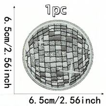 6pcs/3pcs/1pc Disco Ball Silver Fabric Applique, Cartoon Embroidery Sewing Decoration, Suitable For Clothes, Shoes, Bags, DIY Crafts - Multicolor - View 11