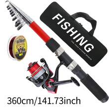 Bộ cần câu biển thu gọn 3.6m/11.81ft kèm máy câu quay 4000, dây câu và túi đựng màu đen, dụng cụ câu đúc xa di động cho mọi cần thủ câu bờ - Đỏ - Xem 8