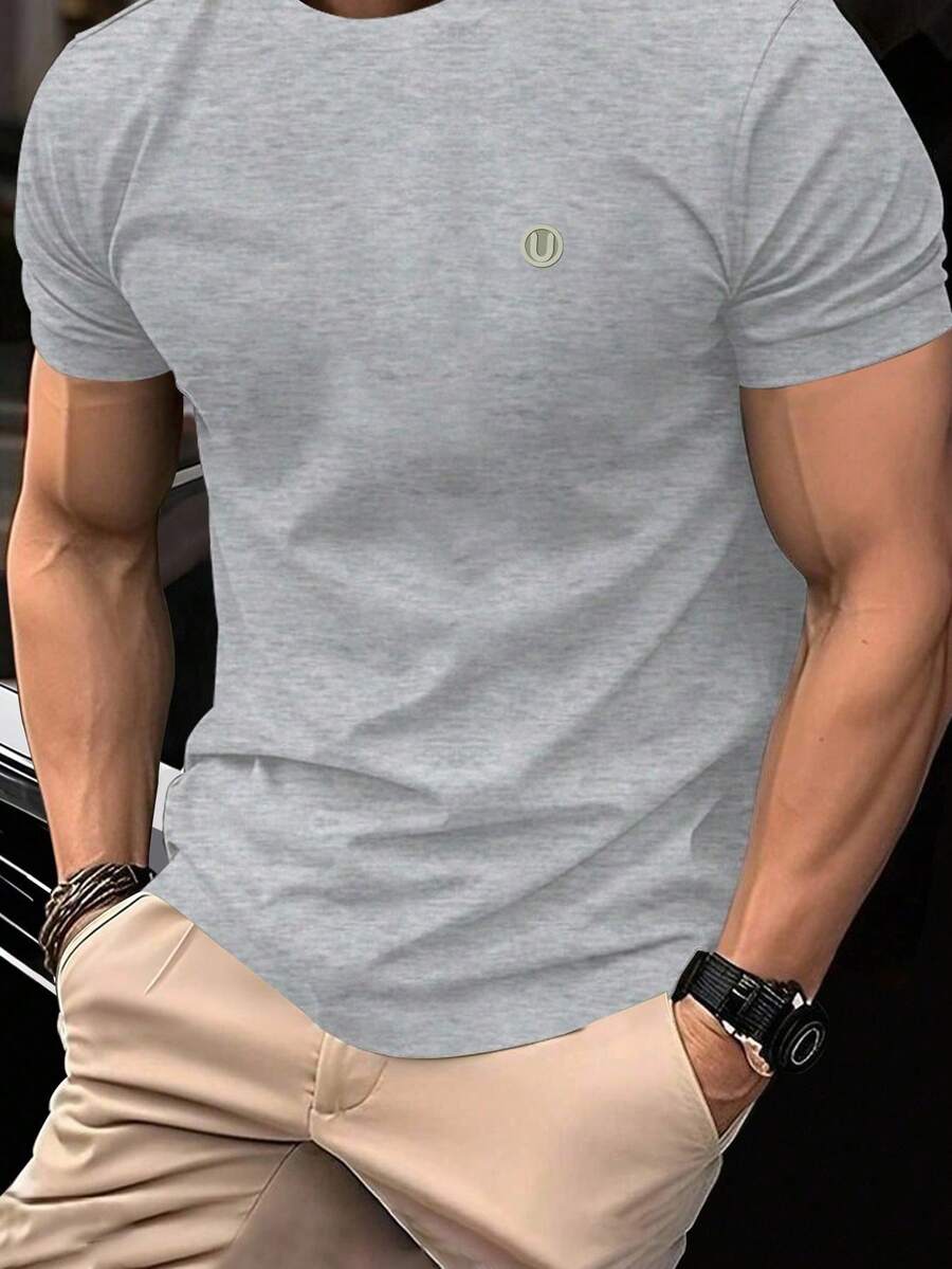 NEOREFINED Men's Casual Solid Color Crew Neck T-Shirt, Set Of 3 Summer T-Shirts For Men - 灰色 4 - 查看 1