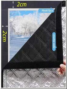 1pc Winter Windproof Warm Curtain, Bedroom Cold-Proof Insulation Sealing Window Film, Blackout Soundproof - Silver Black - View 3