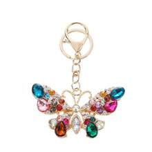 1Pc Gold Trim Multicolor Bling Rhinestone Butterfly Key Pendant Portable Decorative Key Accessory For Daily Matching - Multicolor - View 6