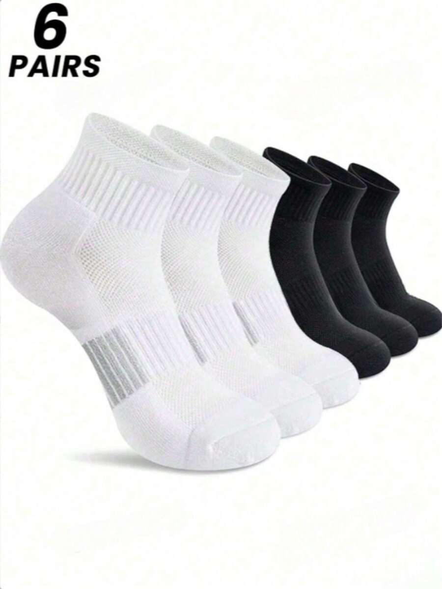 6 pares de calcetines cortos para hombre, calcetines deportivos transpirables y resistentes al olor para todas las estaciones, calcetines finos para hombre, calcetines de pareja - Multicolor - Ver 1