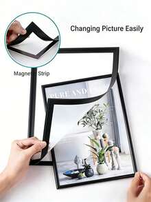 1pc Minimalist Magnetic Self-Adhesive Photo Frame, No Screws Needed, Cute House Design, Creative Children's Bedroom Decor, Father's Day Gift, Baby Gift - Multicolor - View 7