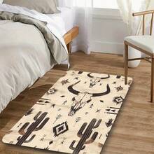 Velvet Cow Bone Cactus Creative Print Carpet Suitable For Office, Living Room And Kitchen Non-Slip Home Floor Mat Bedroom Dorm Home Decor Non-Slip Carpet 800g/M² Crystal Velvet - A - View 4