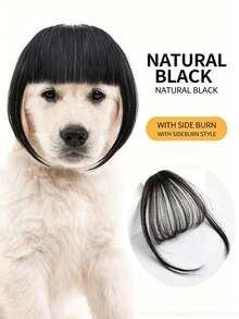 1pc Pet Cat Wig Dog Wig Pet Supplies Halloween Pet Accessories Curly Hair Straight Hair Cat Wig - Multicolor - View 3