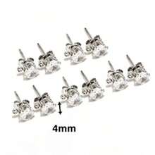 10 pièces Boucles d'oreille en acier inoxydable avec cubic zirconia cubique élégant, convient pour la création de bijoux pour femmes - Transparent - Voir 15