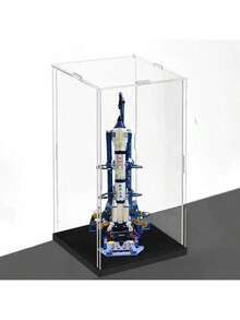 Acrylic Display Case With Black Base - Dustproof Clear Display Cabinet For Collectibles, Action Figures, Models, And Toys - Easy Assembly Storage Box - Black - View 5