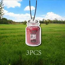 Pink Jar Candle Shaped Hanging Car Air Freshener - A - View 13