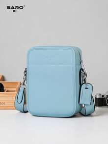 saroxi Bolso bandolera para hombre con bolsillo lateral, bolso de una sola correa, bolsa para artículos pequeños, multifuncional para ir al trabajo y uso casual, bolso para teléfono, estilo camuflaje minimalista, regalo para hombres, novio, bolso de moda - Multicolor - Ver 16