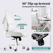 TRALT Sillas de Escritorio - Silla Ergonomica Escritorio - Sillas Ejecutiva para Escritorio con Soporte Lumbar - Silla Ergonomica de 330 Libras - Silla de Oficina Gamer para Casa (Azul Profundo) - Blanco Nube - Ver 6