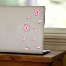 20pcs Beautiful Cherry Blossom Bicycle Decoration Stickers Made Of Vinyl And Waterproof. Suitable For Cars, Bicycles, Roads, Mountain Bikes. DIY For Covering Vehicle Body Scratches. Also Suitable For Motorcycles And Helmets As Exquisite Decorations. - A - View 5