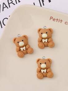 10/20/100pcs Cartoon Resin Bear Pendant Handmade DIY Necklace Earrings Phone Chain Jewelry Making Charm - Brown - View 6