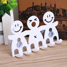 1 Wall Mounted Toothbrush Holder With Suction Cup - Cute Cartoon Smile Design, PVC, 5 Toothbrush Storage Boxes That Save Space Without Drilling, Colorful Bathroom Accessories, Toothbrush And Toothpaste Racks,Bathroom Storage - Multicolor - View 5