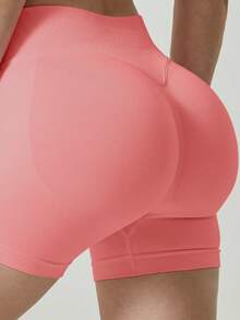 3pcs Women's High Waist Thin Butt-Lifting Quick-Dry 7/8 Running Shorts, Yoga Black Shorts, Fitness Shorts, Running Shorts, Butt-Lifting Heart Sports Shorts, Abdominal Shaping Shorts - Multicolor - View 5