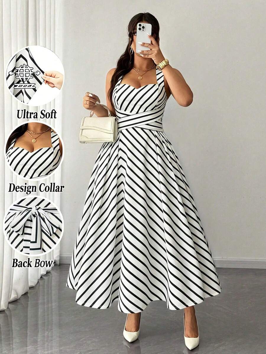 Plus Size Dresses - Black and White 2 - View 1