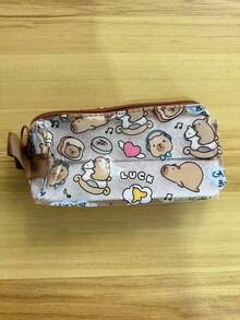 1/3pcs Capybara Transparent Pencil Case, Cartoon Highly Attractive Pencil Case, Transparent Dirt-Resistant Waterproof Printed Large Capacity Pencil Case, Student Stationery Storage - A - View 12