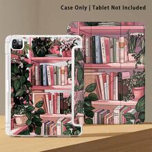 書籍、書架、植物、盆栽圖案彩繪效果平板保護殼附支架，相容 Honor 8/9/10/X8/X8A/X9/X8Pro/X9Pro、MatePad SE 11 吋/MatePad 11 吋/11.5 吋、MatePad Pro、Apple 10代/11代 2025 (A16)、Galaxy Tab A7/A9 及其他熱門機型 - 款式14 - 查看 6