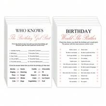 生日派对装饰——谁最了解寿星——2套20件宾客用品，生日贺卡套装——50张贺卡，甜蜜派对用品 - 查看 2