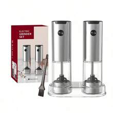 1/2 buah/Set. Alas Penggiling Lada Elektrik, Tempat Penyimpanan, Penggiling Lada Hitam Granul Otomatis, Penggiling Lada dan Garam Laut, Penggiling Lada dan Garam Stainless Steel, Bertenaga Baterai, Wadah Transparan, Penting untuk Dapur - MultiWarna - View 17