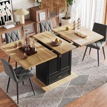 Extendable Dining Table - Wooden Table From 110 To 140 Cm For Kitchen And Dining Room - Seats 6 - Dimensions: 110 X 80 X 75 Cm - For Patio And Living Room - 自然色 - 查看 12