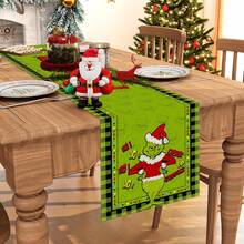 The Grinch 1 buah Taplak Meja Natal Ukuran 13x72 Inci, Dekorasi Liburan Musim Dingin Natal, Cocok untuk Dekorasi Meja Dapur dan Ruang Makan di Rumah - MultiWarna - View 5