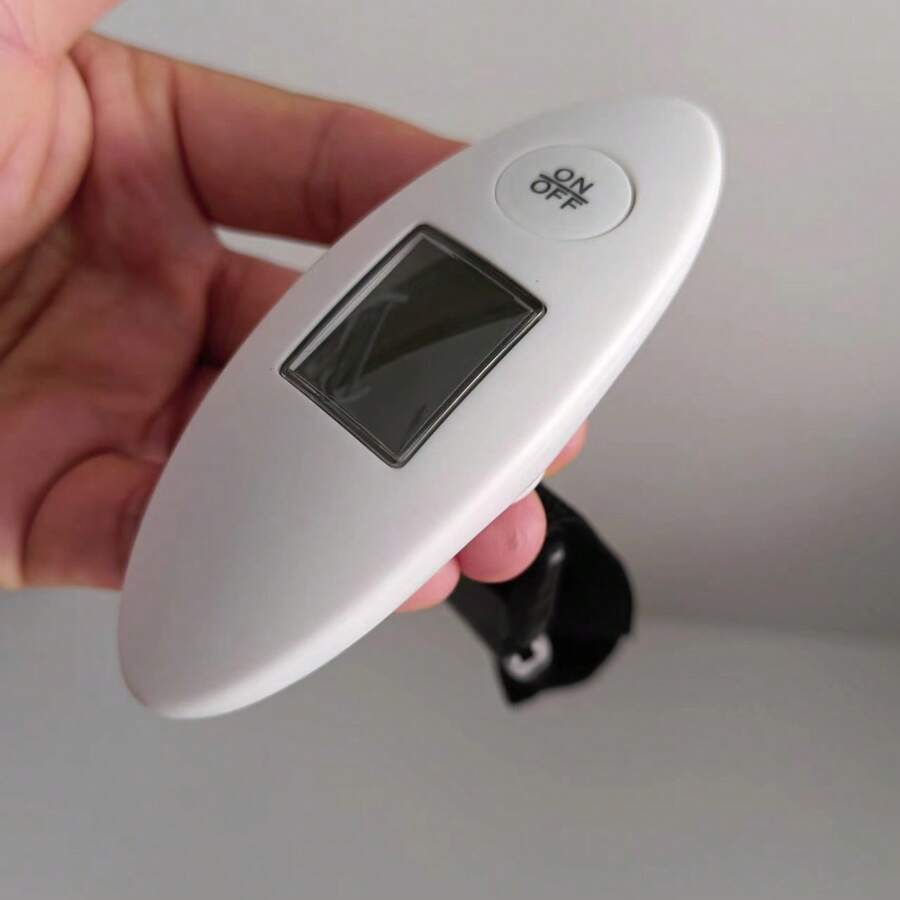 迷你便攜式電子行李秤 50kg 數位 LCD 顯示 旅行秤 白色