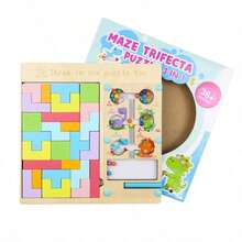 Multifunctional Wooden Magnetic Bead Maze Toy, Counting Color Shape Matching Magnetic Fishing Game For Toddlers, Improve Concentration Hand-Eye Coordination - Multicolor - View 17