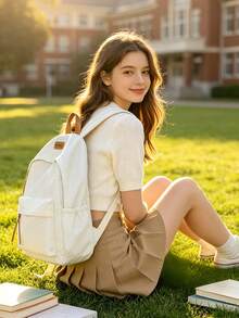 1pc Floral Pattern Backpack, Large Capacity Student School Bag With Laptop Compartment, Adjustable Shoulder Straps, Casual Lightweight Travel Backpack, Perfect For Girls/Teens/Students/Graduates, Suitable For Daily Use, Outings, Travel, School And Back To School Season - 2348 - View 8