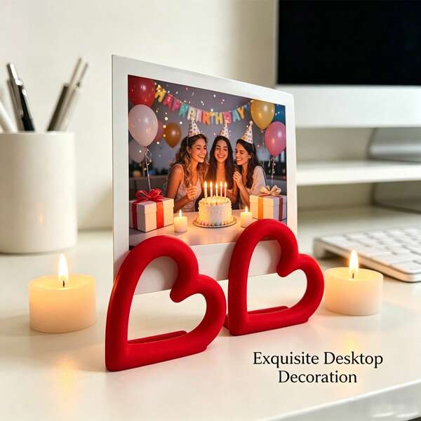1/3/5 Cut Out Herz Tisch Foto Halter, kleiner Sofortbild Foto Karten Display Clip, minimalistische Heim Dekoration, geeignet für Reise Souvenir Fotos und Postkarten