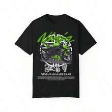 Men's Short-Sleeved Printed T-Shirts, Men's Plus-Size Cotton Clothing, Kawasaki K Logo T-Shirts, Men's Motorcycle Print T-Shirts - 粉色 - 查看 1