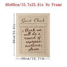 1pc"Chef Was Cute Would Eat Here Again"Wall Art Print Kitchen Canvas Poster, Minimal Kitchen Poster, Chef Wall Art Print, Restaurant Art, Guest Check Funny Espresso Martini, Preppy Poster Apartment Bar Cart Decor,Wall ArtFramed/Unframe - 1pc - View 12