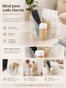 Organizador de escritorio para maquillaje, perfumes y accesorios de belleza - transparente - Ver 2
