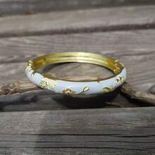 1pc Fashionable New Bohemian Style Gold-Plated Floral Enamel Bracelet, Suitable For Women And Girls (Due To Enamel, Color May Vary Slightly Under Different Lighting) - Small Flower Bracelet - View 22