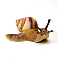 白色與棕色蝸牛實心塑膠動物模型玩偶，兒童動物小雕像禮物 - 白色 - 查看 6