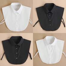 1pc Women's Fashion Solid Color Casual Shawl Collar Fake Collar Daily Accessory - White - View 4