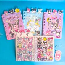 SANRIO كتاب ملصقات مخطط كرتوني، كتاب ملصقات مواد المخطط، كتاب مواد بأنماط غنية، كتاب ورق إطلاق الملصقات، ملصقات البطاقات - كتاب ملصقات - مشاهدة 2