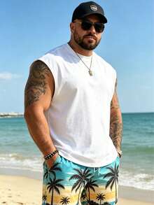 2pcs Plus Size Men's Crew Neck Short Sleeve Letter Print Casual T-Shirts, Suitable For Daily Wear, Sports And Vacation - Multicolor - View 4