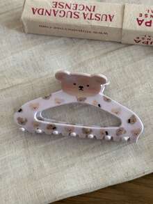 1PC/3PCS Polka Dot Bohemian PEVA (Polyethylene-Vinyl Acetate) Korean Style Cream Girl Series Bear Claw Clip Premium Acetate Gentle Hair Claw Hair Accessory 2026 New Style - Multicolor - View 7