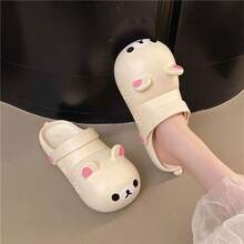 San-X 2026 Summer Girls' Casual Bear Hollow Perforated Slip-On Sandals, Non-Slip, Odor-Resistant, Cute Closed-Toe Outdoor Slides For Women - Multicolor - View 15