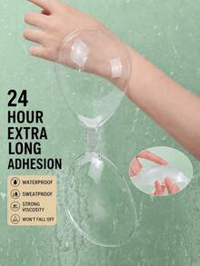 3 Pairs Clear Reusable Silicone Adhesive Bra, Waterproof Strapless Backless Push Up Sticky Bra Cups For Dress Bikini Wedding - Silicone Transparent Round Cup - View 5