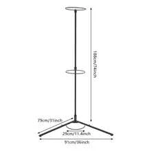 RibasuBB 3-Ball Stability Ball Rack Exercise Ball Stand Adjustable Ring Holders Fits 45–75cm Balls Corner Space-Saving Iron Frame - Default - View 6