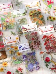 85pcs Floral Pattern Stickers, 85pcs Vintage Botanical Flower Decorative Paper, Including Flower And Butterfly Designs, Suitable For Scrapbooking, Journal Decoration And Collage Projects, Ideal Choice For Craft Enthusiasts And Journaling Lovers - Plant and Flower Stickers - View 4