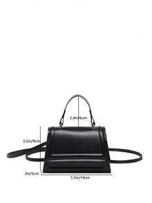 Mini Small Solid Color Ruffle Flap Crossbody Handbag For Women - Black - View 3